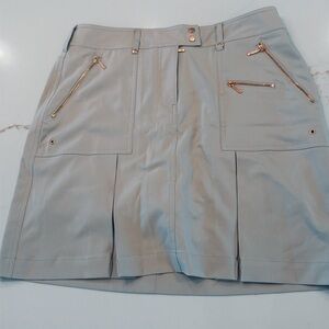 Stylish Gray Skirt with Gold Accents